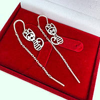 Срібні сережки-протяжки