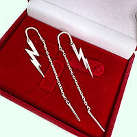 Срібні сережки-протяжки