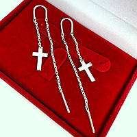 Срібні сережки-протяжки