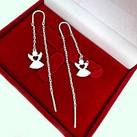 Срібні сережки-протяжки