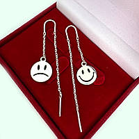 Срібні сережки-протяжки