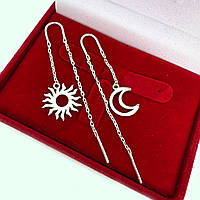 Срібні сережки-протяжки