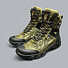 Зимові чоловічі шкіряні черевики, берці хакі (нубук, кордура) утеплені на хутрі на зиму для чоловіків, розмір 40-46, фото 2