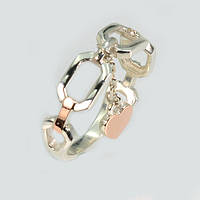 Срібна кільця із золотими вставками