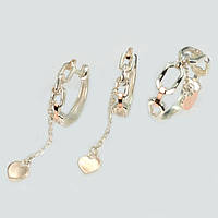 Срібний набір із золотими пластинами