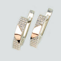 Срібні сережки із золотими пластинами