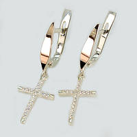 Срібні сережки із золотими пластинами