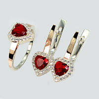 Срібний набір із золотими пластинами