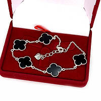 Срібний браслет на руку з конюшиною