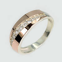 Срібна кільця із золотими вставками