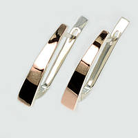 Срібні сережки із золотими пластинами