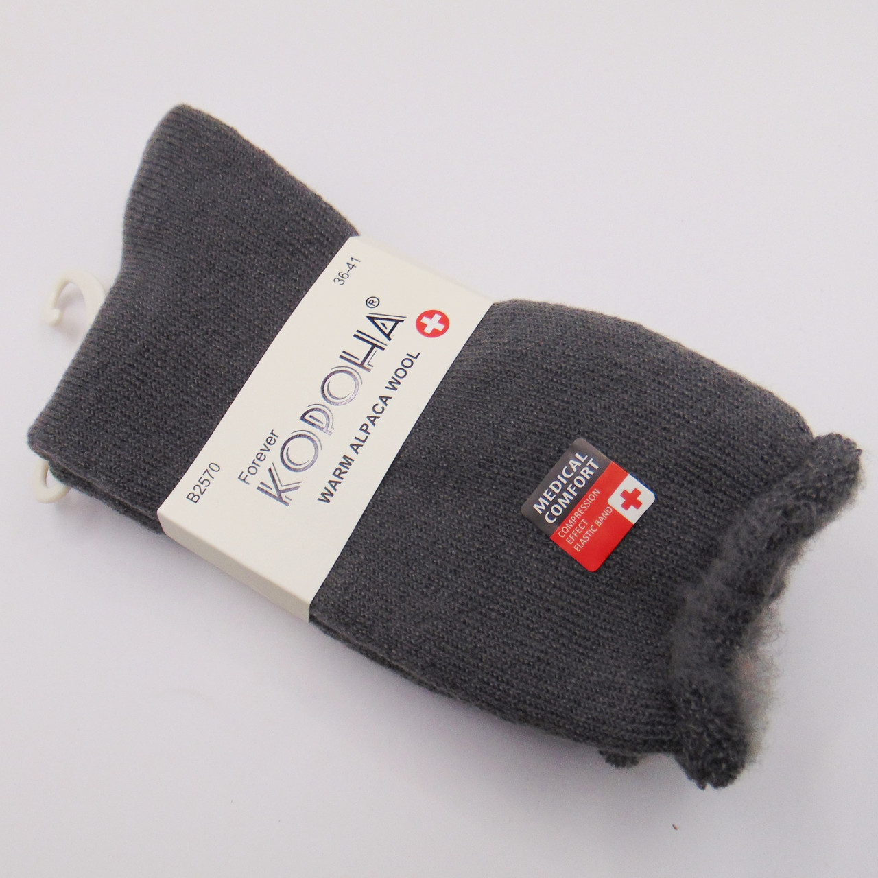 Медичні теплі шкарпетки без гумки альпака 36-41 сірі Корона 2570, фото 1