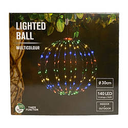 Декоративна світлова інсталяція куля LED 30 см з підсвіткою 140 вогників мультіколор NR25-11