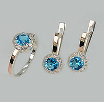 Срібний набір із золотими напайками