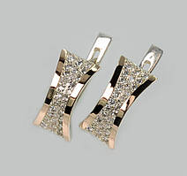 Срібні сережки із золотими пластинами