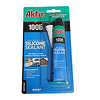 Силіконовий герметик Akfix 100E безбарвний, 50 мл