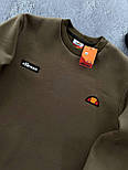 Теплий спортивний костюм чоловічий Ellesse зимовий осінь-зима на флісі хакі Туреччина. Живе фото, фото 4