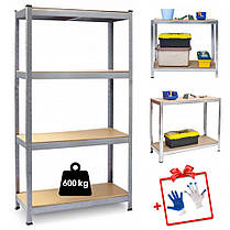 Стелаж металевий 180x90x40 Siker G9040 4 полиці для комори гаража підвалу офісу складу магазину, фото 4