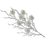 Декоративна гілка 51 см Штучні матеріали для декору та флористики з ефектом морозного напилення