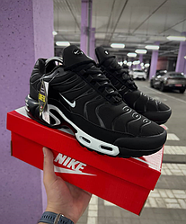 ТЕРМО кросівки Nike Air Max Tn Plus Black чорно-білі чоловічі зимові Найк Аір Макс Плюс ТН теплі осінь зима