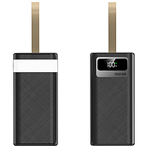 Повербанк Power Bank Solar Energy із ліхтариком зовнішній акумулятор на 7 роз'ємів та 2 шнурами 40000 mAh, фото 4