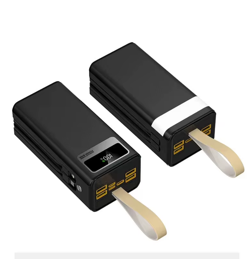 Повербанк Power Bank Solar Energy із ліхтариком зовнішній акумулятор на 7 роз'ємів та 2 шнурами 40000 mAh