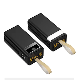 Повербанк Power Bank Solar Energy із ліхтариком зовнішній акумулятор на 7 роз'ємів та 2 шнурами 40000 mAh