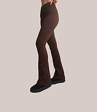 Лосіни-кльош в рубчик на флісі мод 093 шоколад, фото 3