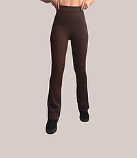 Лосіни-кльош в рубчик на флісі мод 093 шоколад, фото 2