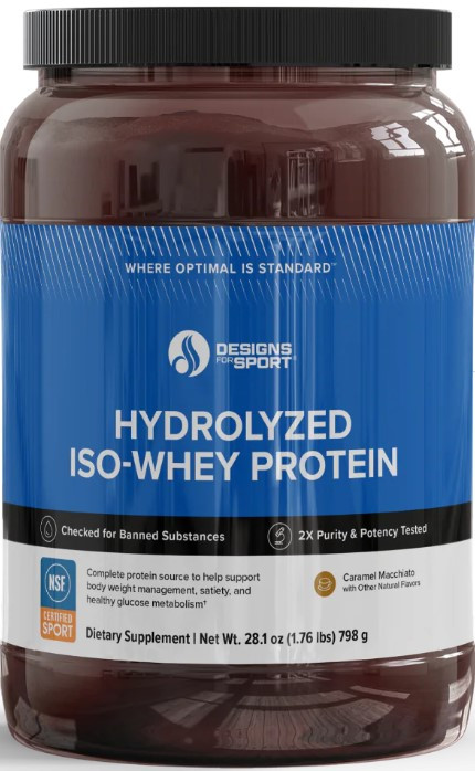 Designs for Sport Hydrolyzed ISO-Whey Protein / Гідролізований ізо-сироватковий протеїн макіато 798 г