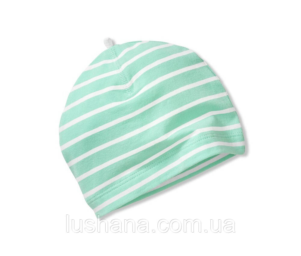 Дитяча трикотажна шапочка для дівчинки / смужка / 12-24 міс. / ОГ 48-50, фото 1