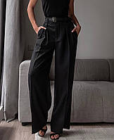 Женские модные стильные брюки палаццо клёш от бедра высокая посадка зеленый черный беж цвет SM ML