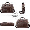Чоловічий портфель Lorian із зовнішніми кишенями з натуральної шкіри кавового кольору LR 251116-coffee, фото 6