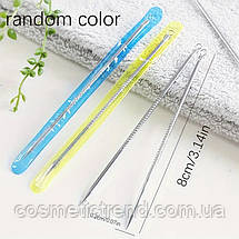 Голка-відаля для чищення обличчя косметологічна двостороння, L=8см, фото 3