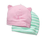 Трикотажні шапочки на дівчинку 12-36 міс. (ОГ 49-52), набір 2 шт., фото 2