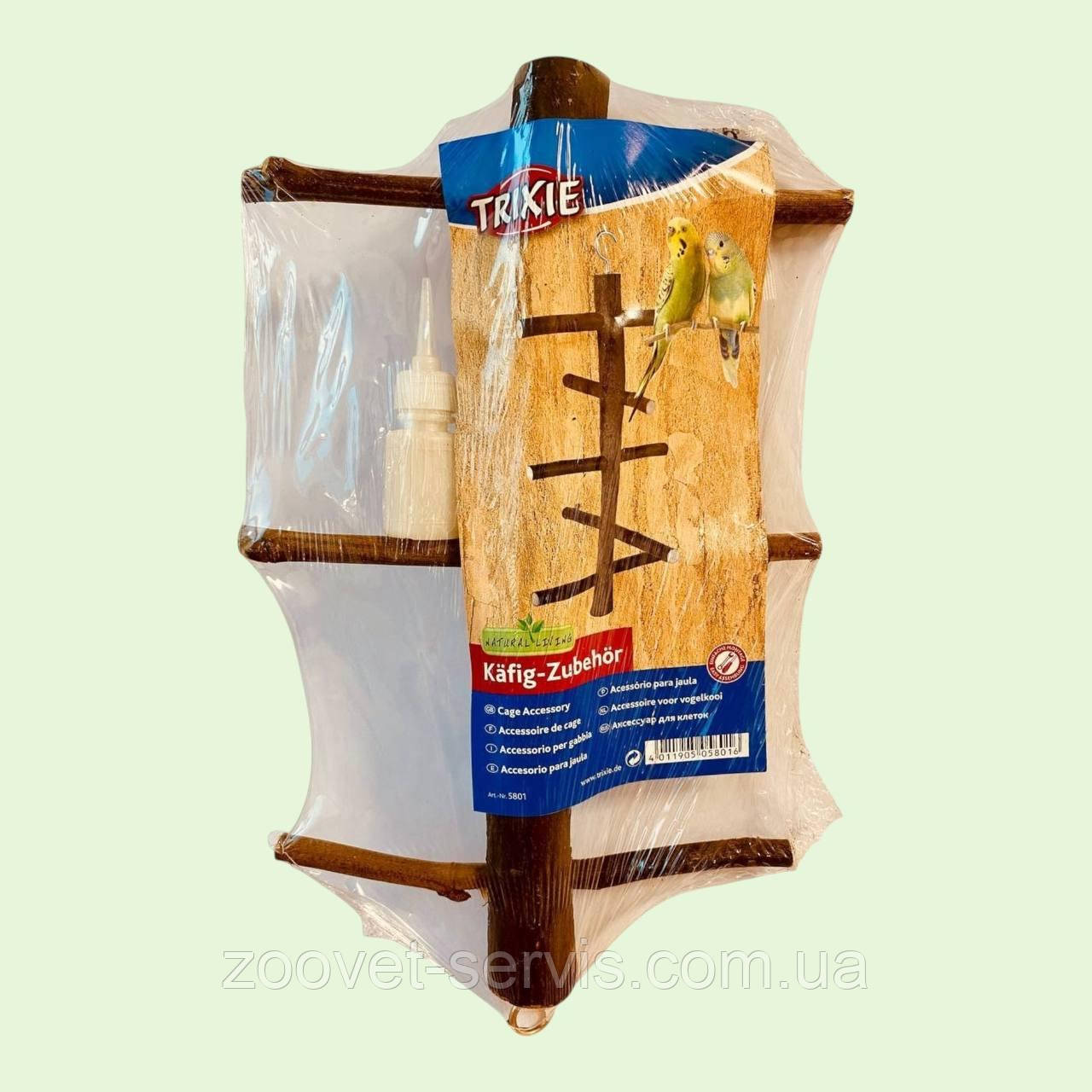 Драбинка для птахів з натурального дерева 27x13 см Trixie 5801, фото 1