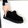 Теплі чорні замшеві уггі автоледі натуральне хутро, фото 3
