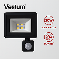 Світлодіодний прожектор 30 Вт. з датчиком руху Vestum 1-VS-3021 LED 6500 K (холодний білий) IP65