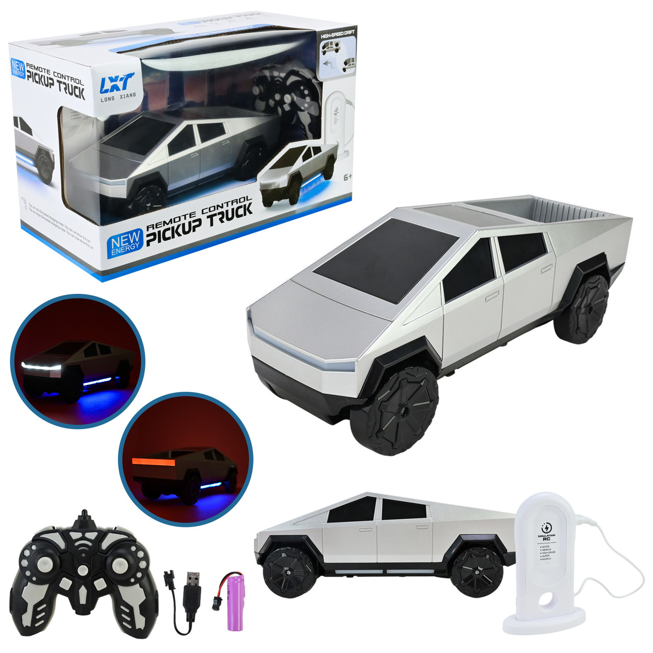Машина р/к Tesla Cybertruck акум, світло, зарядна станція, в кор. 30*17*15см (24шт/2), фото 1