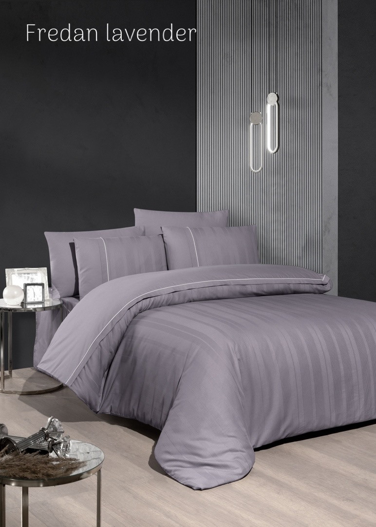 Постільна білизна ранфорс Deluxe First Choice євро розмір Fredan lavender, фото 1
