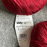 Lana Gatto артикул Babyalpaca 70, колір 9472 червоне вино, 50 грамів, фото 5