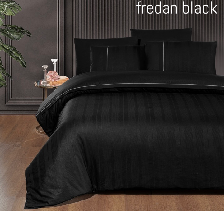 Постільна білизна ранфорс Deluxe First Choice євро розмір Fredan black, фото 1