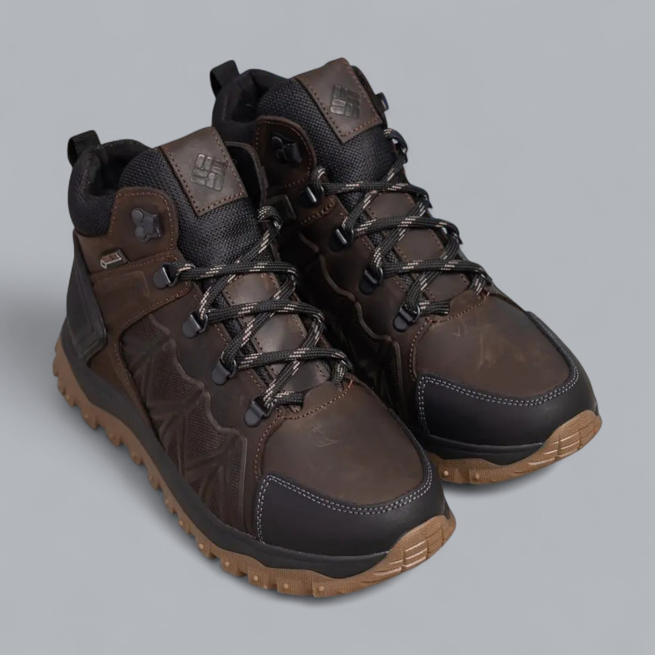 Зимові чоловічі шкіряні черевики, кросівки коричневі утеплені з натуральної шкіри на хутрі на зиму для чоловіків, розмір 40-45, фото 1