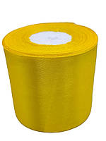 Стрічка атласна жовта 75 мм