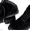 Базові чорні зимові черевики берці натуральна замша, блискавка + шнурівка, фото 2