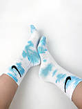 Бавовна - 5 пар - високі жіночі кольорові шкарпетки Tie-Dye Подарунковий набір в коробці, фото 5