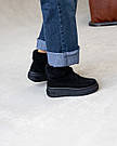 Жіночі зимові черевики із замші чорні на хутрі Україна, фото 4