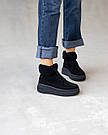 Жіночі зимові черевики із замші чорні на хутрі Україна, фото 5