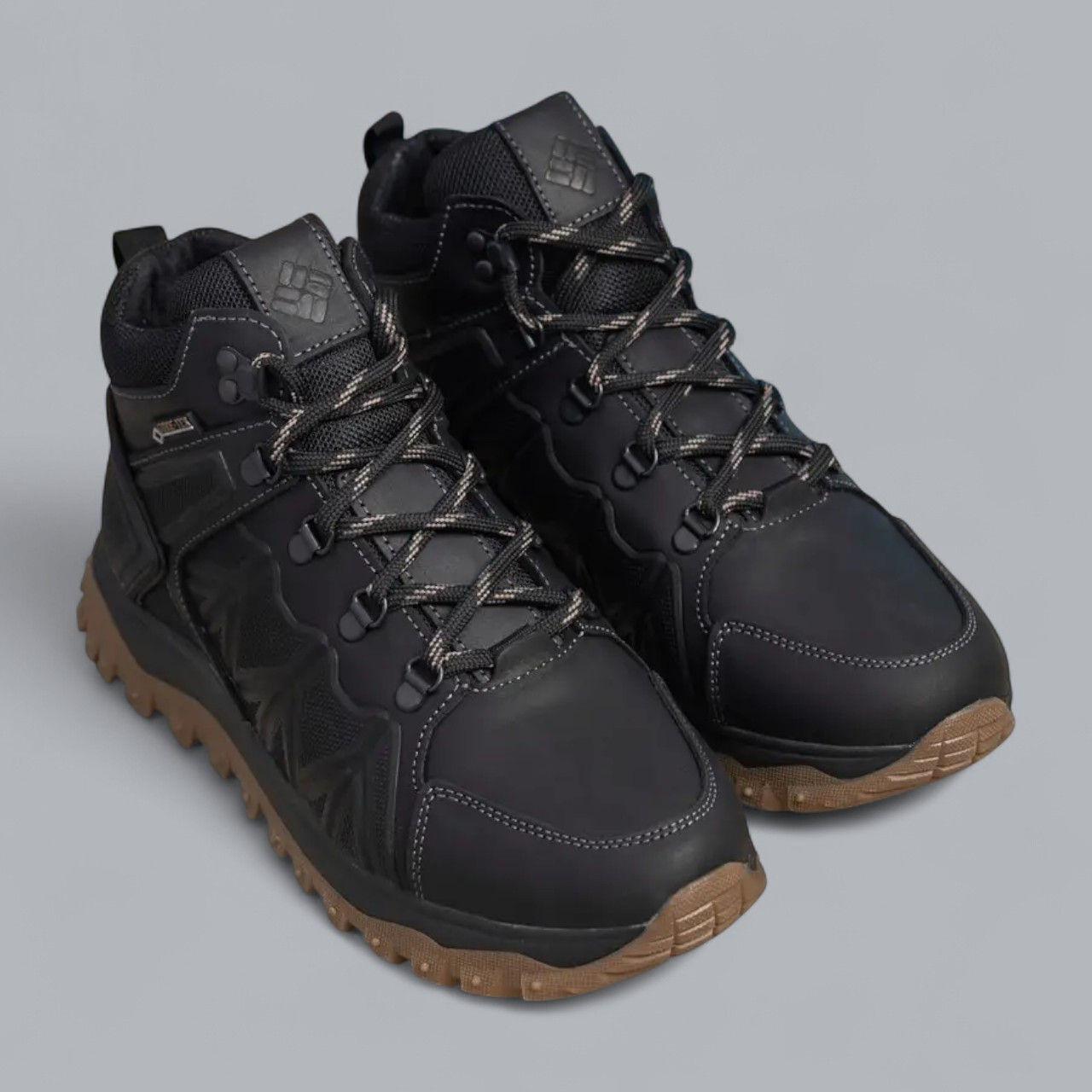 Зимові чоловічі шкіряні черевики, кросівки чорні утеплені з натуральної шкіри на хутрі на зиму для чоловіків, розмір 40-45, фото 1