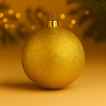 Новорічна куля 20 см з глітером – яскрава прикраса для великої ялинки, 18 кольорів Золотистий